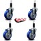 Service Caster 4'' Blue Poly Wheel Swivel 1-1/8'' Expanding Stem Caster Set, 4PK SCC-EX20S414-PPUB-BLUE-118-4 - alternate 4